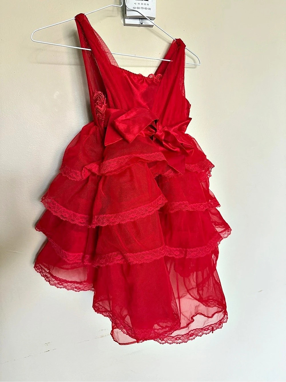 Red Ruffle Party Dress